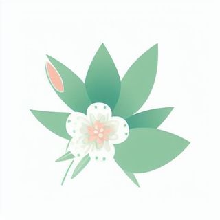 一朵花有绿叶环绕png免抠