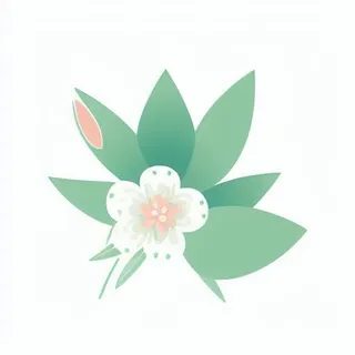 一朵花有绿叶环绕png免抠