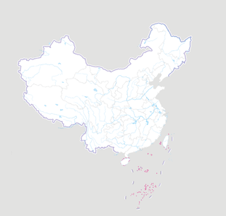 中国地图白色带河流地图