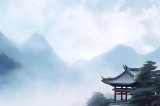 国风建筑意境背景