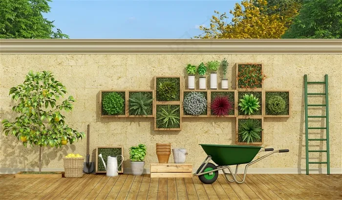 花园墙植图片