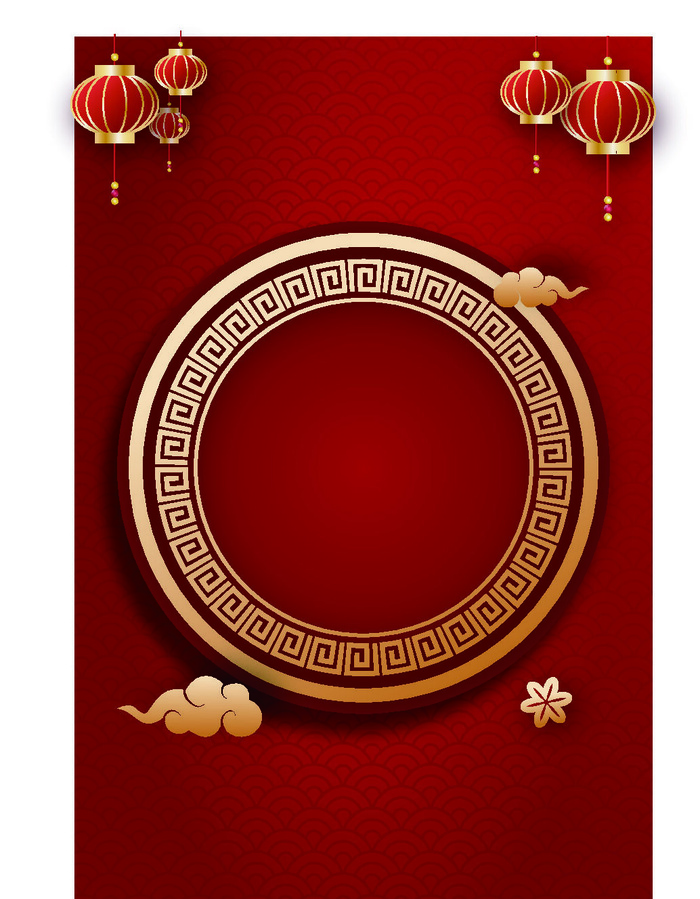 中式古典国潮来袭海报展板宣传背景图PSD设计PS模板素材