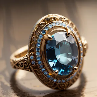 蓝色真实蓝宝石戒指插画
