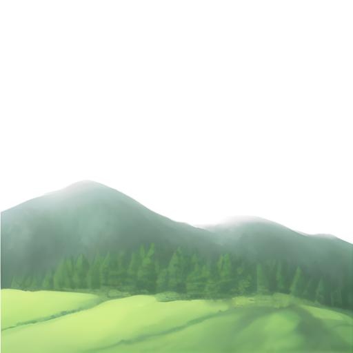 山坡草原森林绿色免抠