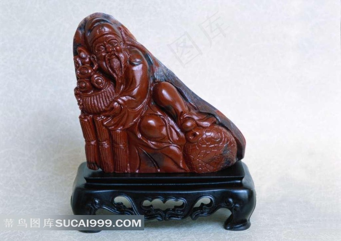 古董石雕老人素材图片