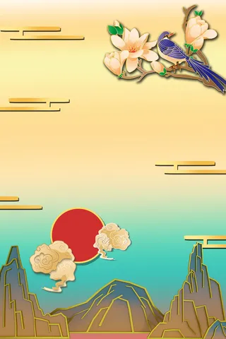 中式古典国潮来袭海报展板宣传背景图PSD设计PS模板素材