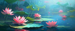 夏天荷花池荷叶池塘，夏至小暑大暑