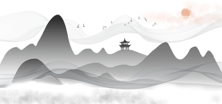 中国风古典中式水墨山水