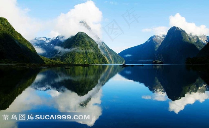 美丽的山川湖泊倒影风景高清摄影图片