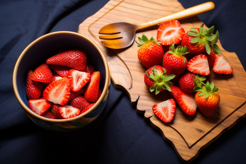 草莓切片水果摄影图 草莓切片水果摄影图