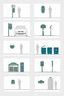 全套时尚欧式地产小区导视牌设计