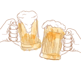 啤酒喝酒卡通
