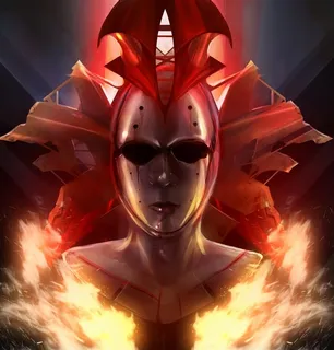 火焰上炙烤的人物面具创意高清图片 火焰上炙烤的人物面具创意高清图片