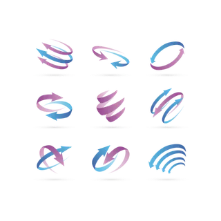 渐变色各种不同方向箭头
