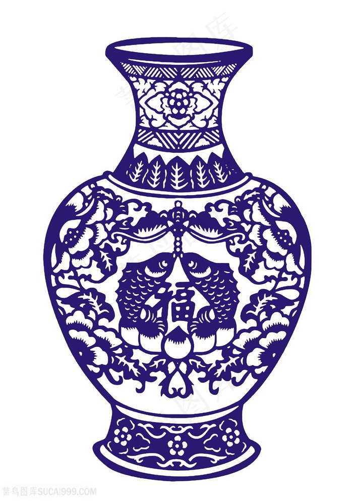 双鱼福字国粹青花瓷中国风图片