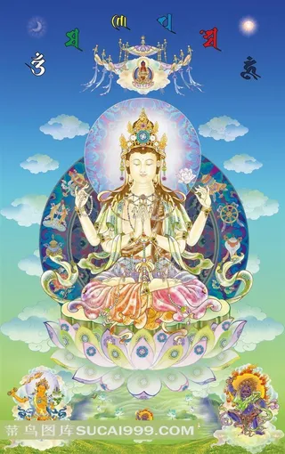 四臂观音像素材图片