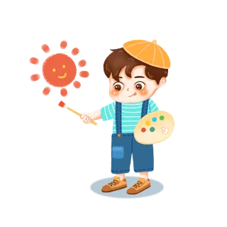 小画家免抠PNG素材男孩