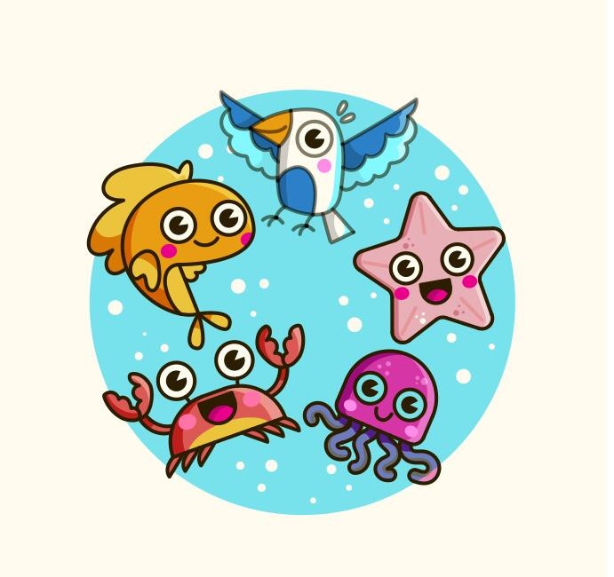 海洋动物 矢量图