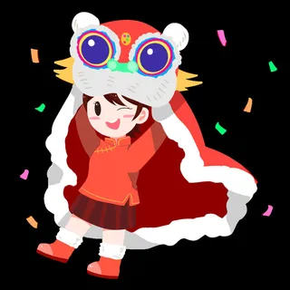 舞狮中秋节元素