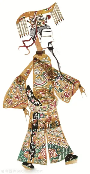 皇帝皮影戏中国风图片