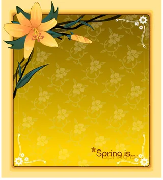 手绘花卉装饰边框背景