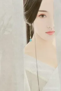 青金石耳饰古装美女摄影图片