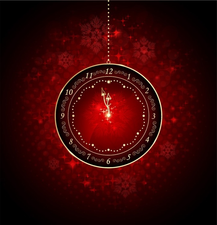 矢量暗红色钟表