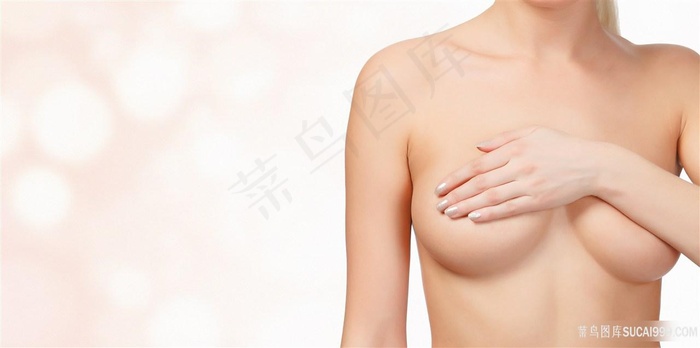 性感美女捂胸图片