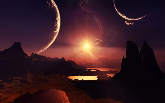 宇宙星空傍晚素材