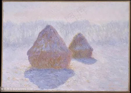 印象派莫奈草堆油画图片