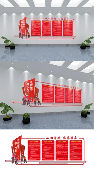 志愿者服务宣传文化墙