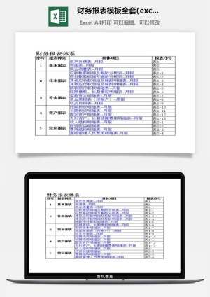 财务报表模板全套(excel)excel模板