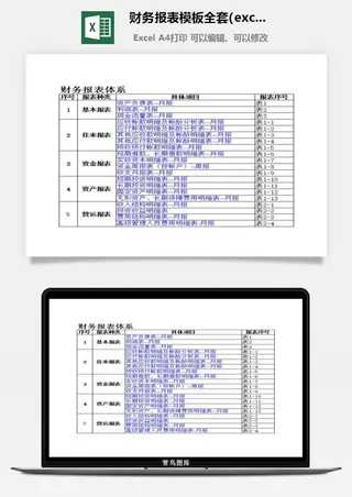 财务报表模板全套(excel)excel模板