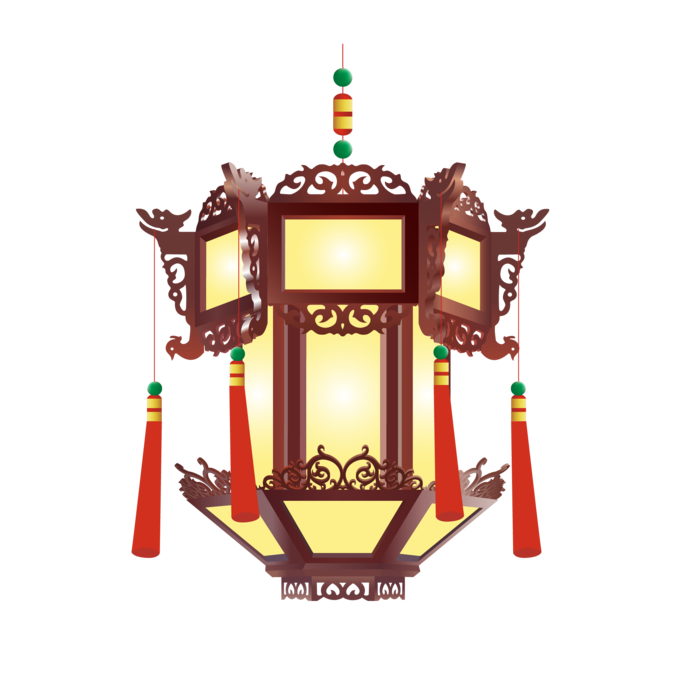 卡通手绘灯笼中秋节元宵节花灯新年海报元素PNG免扣PS素材