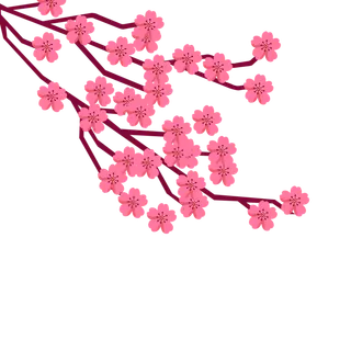 春天浪漫粉红色樱花手绘樱花梅花桃花花朵图片PNG免扣素材