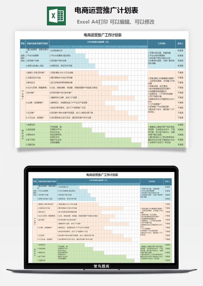 电商运营推广计划表
