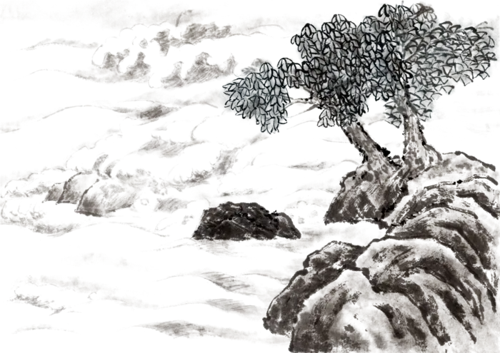 山水画素材中国风水墨画素材元素中国画
