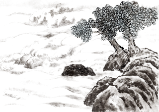 山水画素材中国风水墨画素材元素中国画