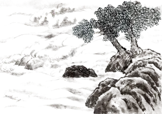 山水画素材中国风水墨画素材元素中国画