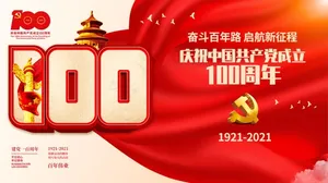 建党100周年活动标识党建海报展板