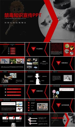 禁毒宣传PPT模板ppt模版