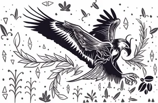 老鹰剪纸 剪纸风元素