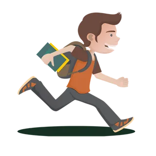 奔跑 背包 男孩 卡通