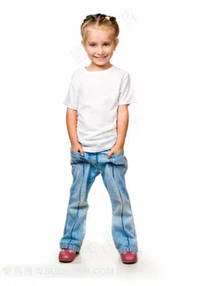 儿童时尚系列 - 双手插袋的可爱小女孩