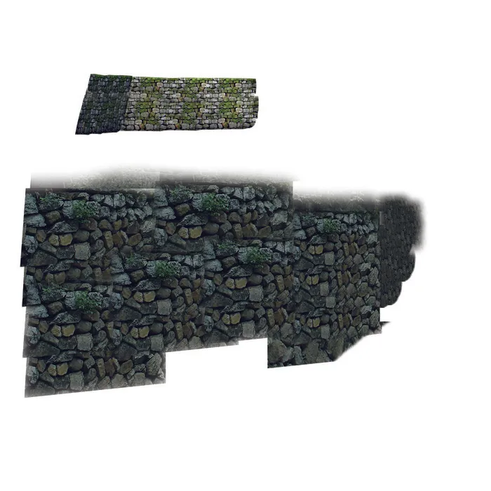 生态块石挡土墙psd模版下载