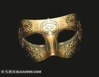 金色花纹面具高清图片