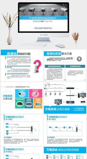 扁平化PPT模板预览图