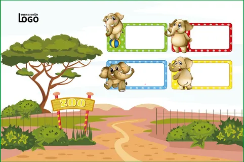 动物世界卡通不干胶标签贴纸