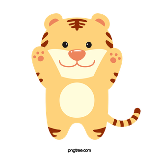 卡通小老虎PNG免抠插画素材可爱动物老虎插画贴图PNG免抠设计素材