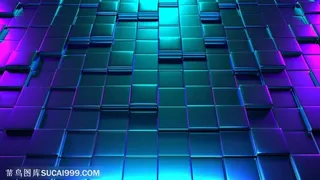 渐变3D立体方块金属PPT科技背景素材